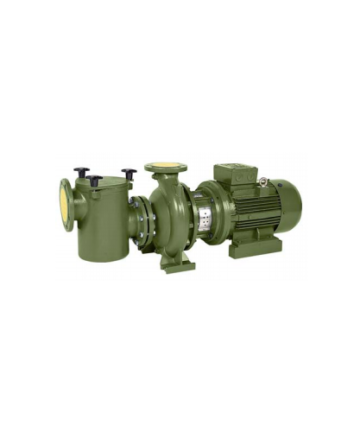 Saci CF-4 series horizontal centrifugal pump in green-colored-coated body with prefilter