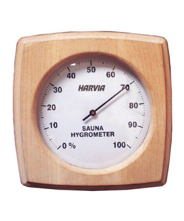 Harvia hygrometer, readings from 0 to 100%.